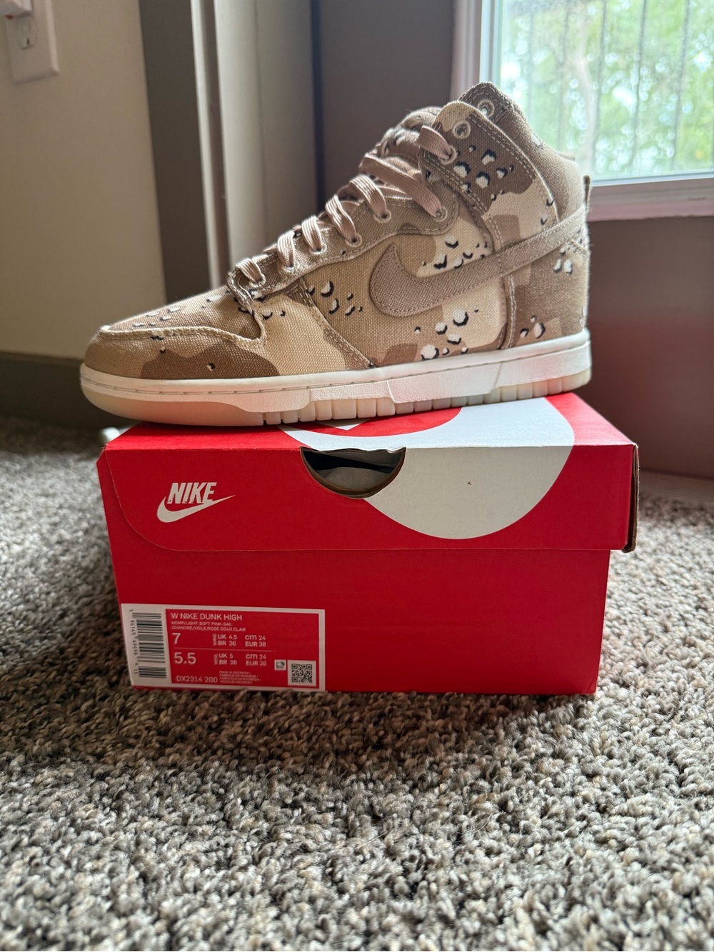 Nike Kids' Dunk High in Desert Camo Tan